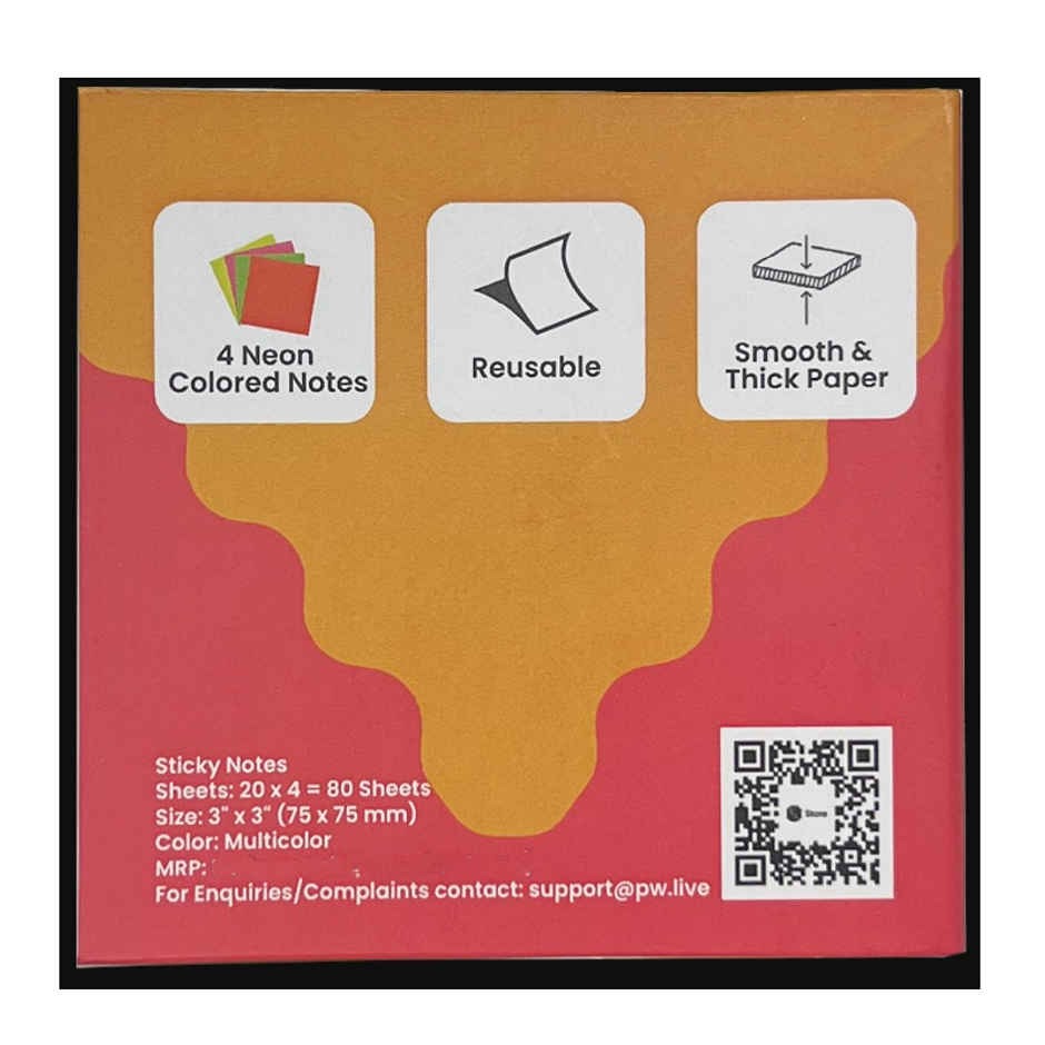 Physics Wallah Sticky Squares 3x3 Inch