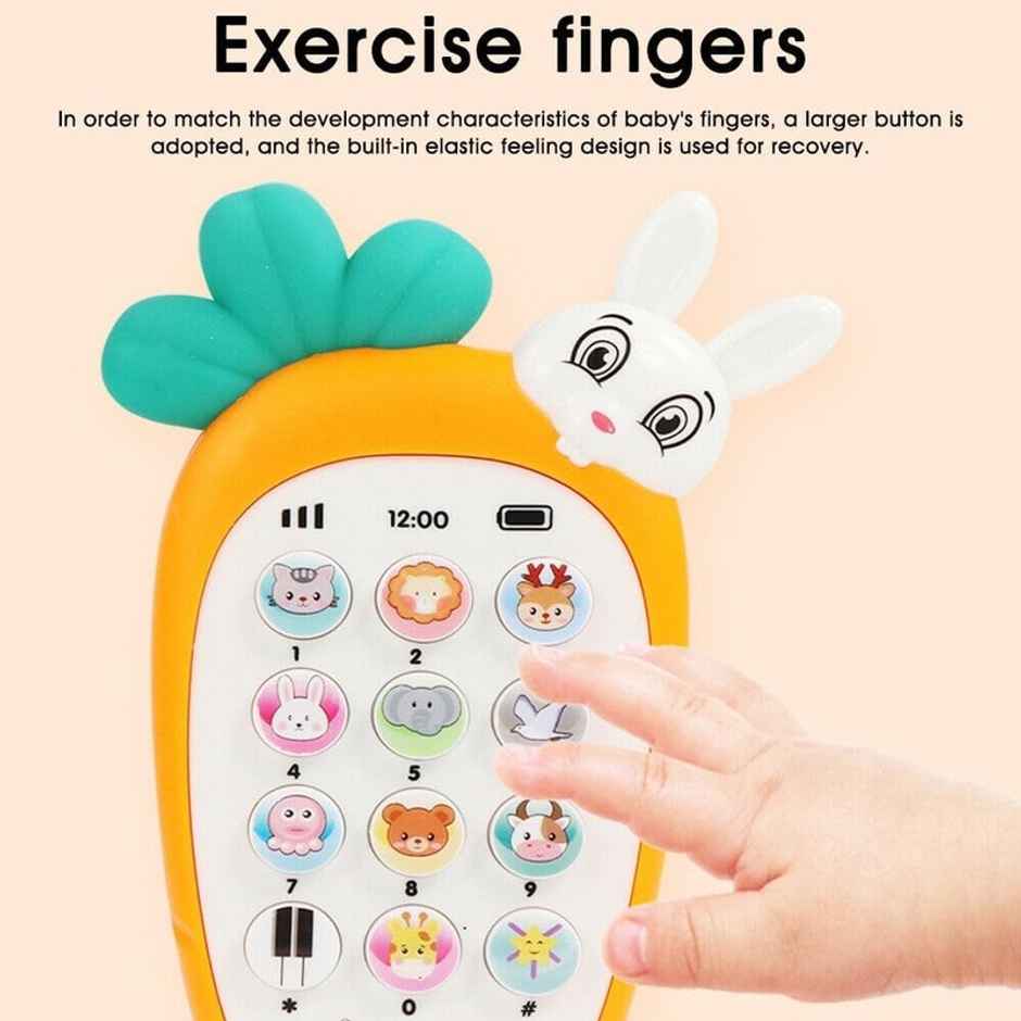 Fablue Cell Phone Musical Toy - Animal Sounds And Number Learning Toy For Kids And Toddlers Orange