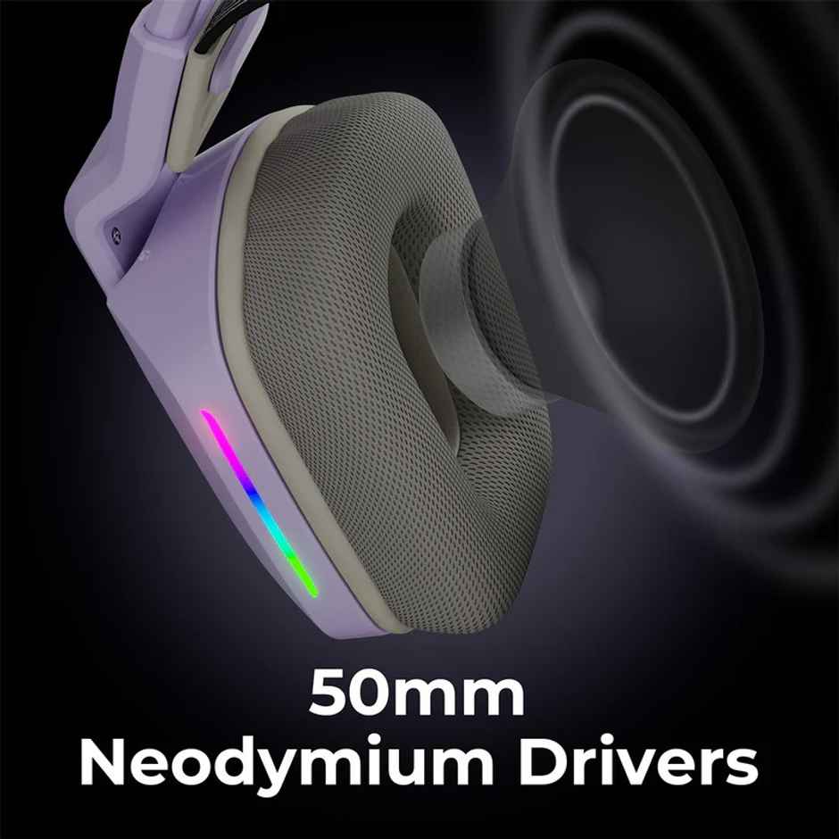 Zebronics Havoc Premium Gaming Over Ear Wired Headphone With Dolby Atmos Subscription (Purple)