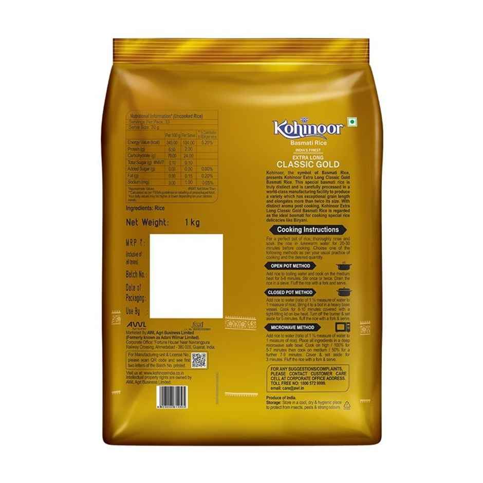 Kohinoor Gold India's Finest Extra Long Authentic Basmati Rice