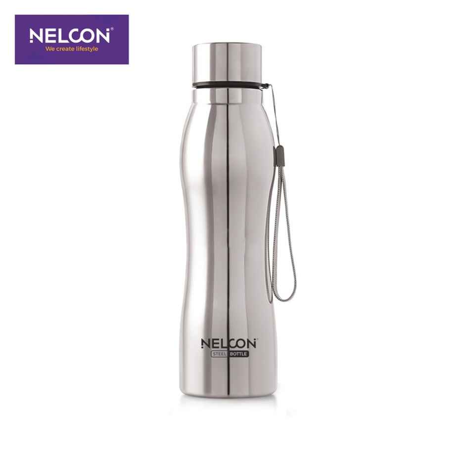 Nelcon Hexa Stainless Steel Water Bottle | 1 L | Spill-Proof | Easy To Grip | Fridge-Gym-Car