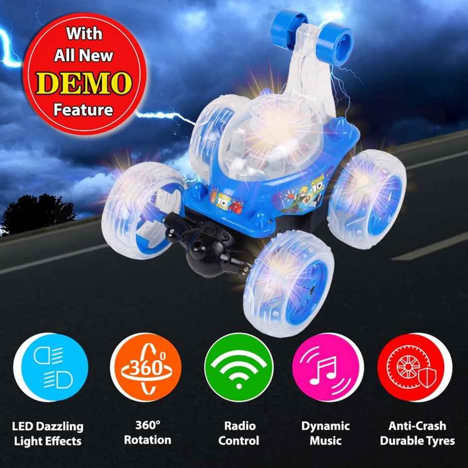 Fablue Rotating Rolling Remote Control Car For Kids - 360 Degree Rotating Car Toy