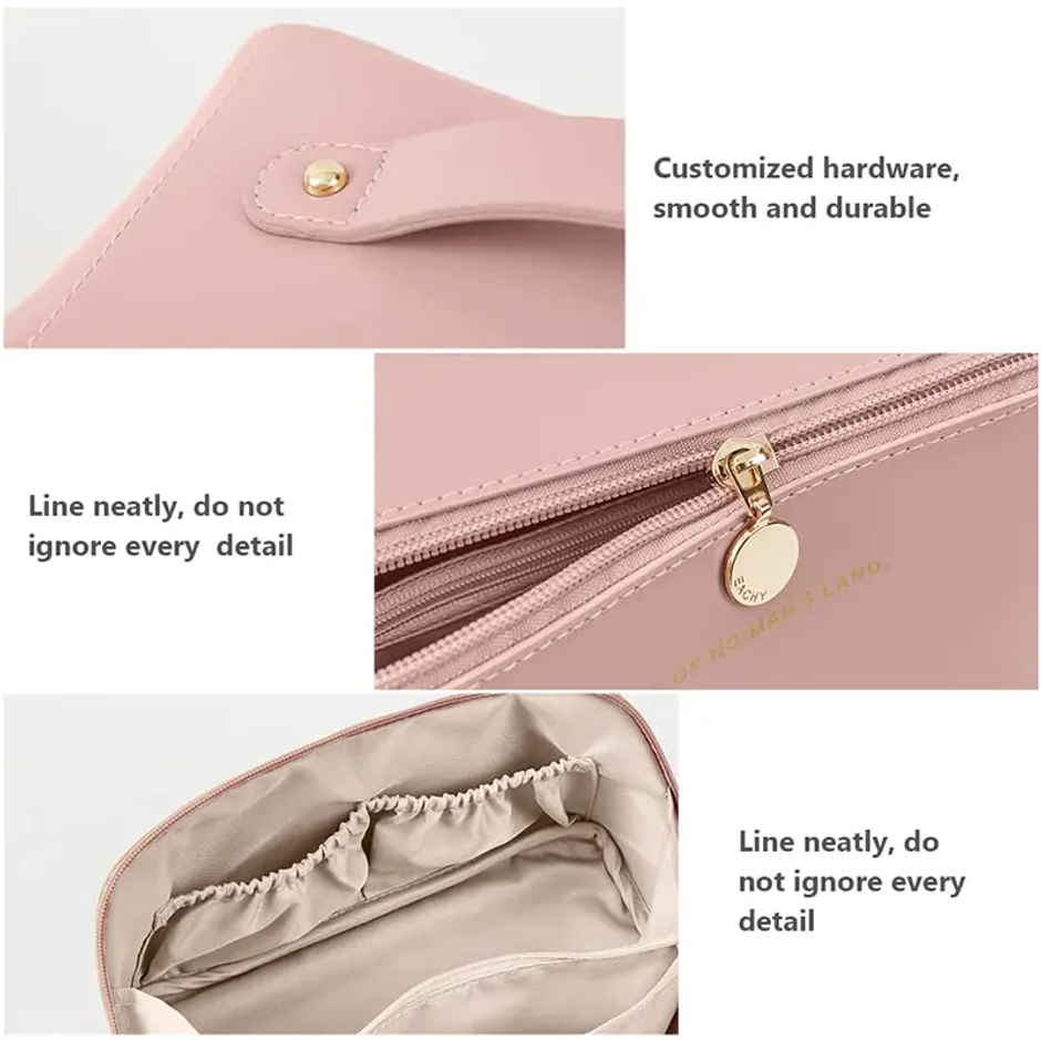 Lazer Travel Cosmetic Makeup Pouches for Women Travel Organizer Bag | Pink