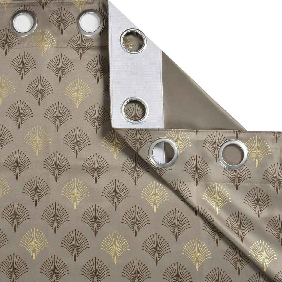 Florida Mimosa 7 Feet Blackout Curtains for Living Room Bedroom Balcony Brown