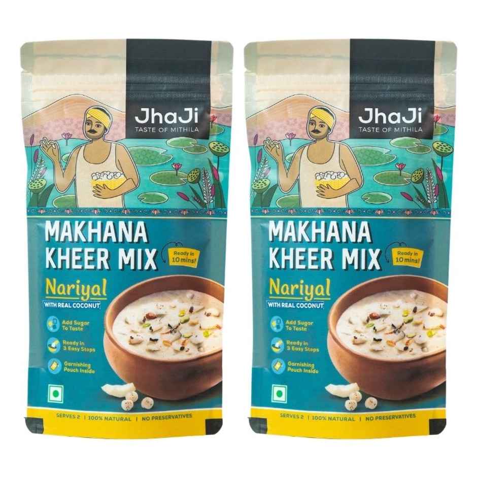 JhaJi Taste of Mithila Instant Makhana Kheer Mix Coconut Flavor