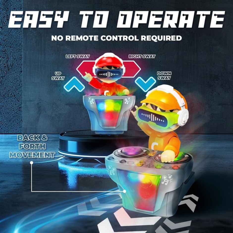 Fablue DJ Dancing Musical Robot Toy for Kids - Rock Bump With Music LED Toy For Kids - Multicolor