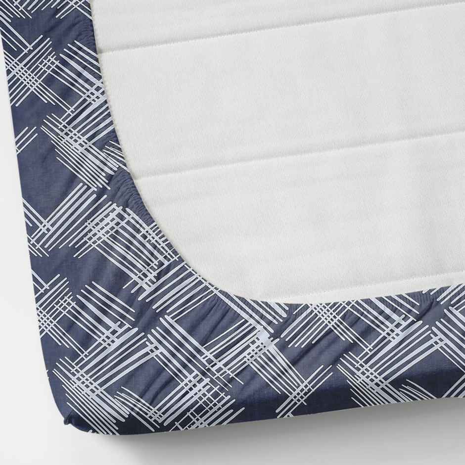 Florida Flyn Elastic Fitted Double PolyCotton Abstract Bedsheet, 2 Pillow Covers | Blue | 72 x 78in