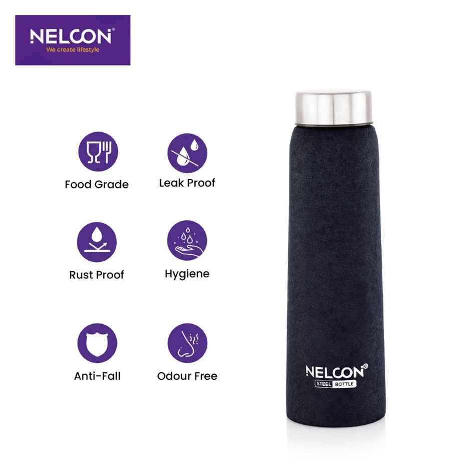 Nelcon Absolute Crocz Stainless Steel Bottle | Bpa Free | 1000 ml | Pack Of 1 | Dark Blue