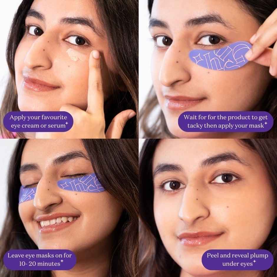 Gush Beauty Tired AF Under Eye Patches | Treats Dark Circles, Eye Puffiness, Fine Lines And Wrinkles | Cooling Effect | Reusable Undereye Mask