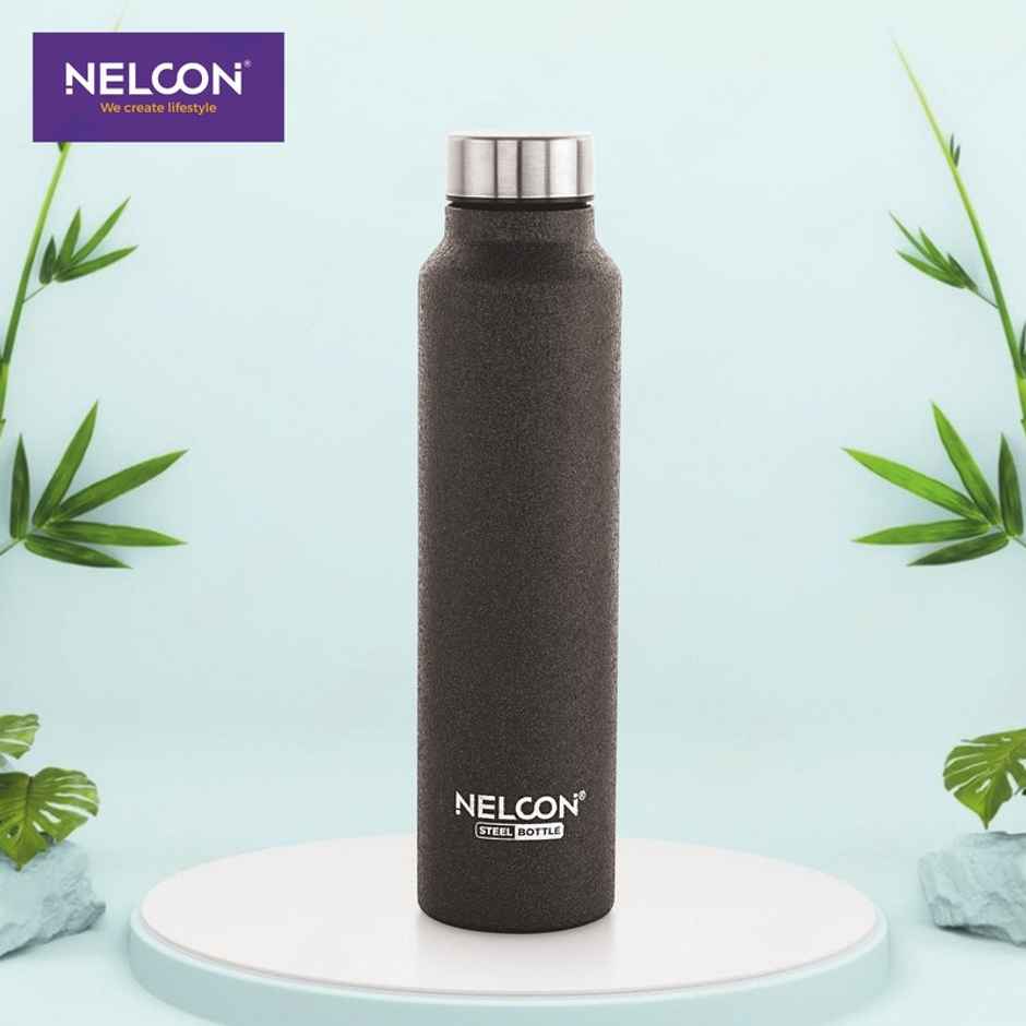 Nelcon Dew Crocz SS Bottle | Office | School-Travel-Gym-Car | 1 L | Black