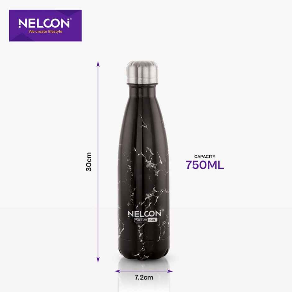 Nelcon Cola Bliss Thermoplus Vacuum Insulated Bottle | ISI Certified | School | College | 750 ml