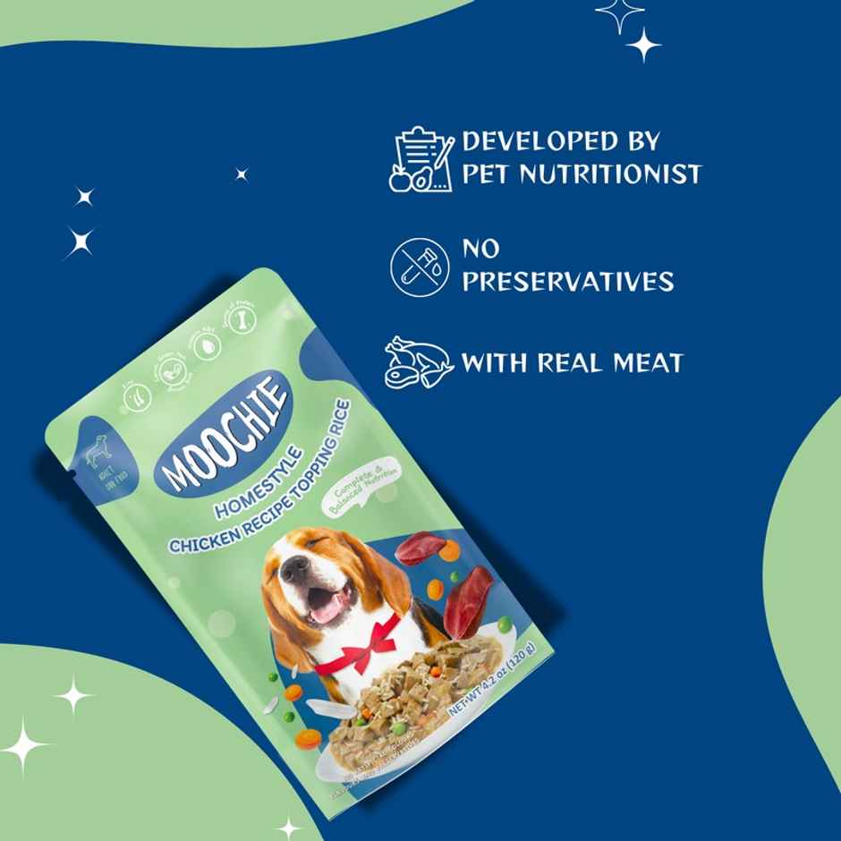 Moochie Dog Wet Gravy FOOD Homestyle With Chicken And Rice