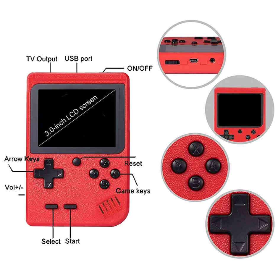 Fablue Rechargeable Pocket Video Game for Kids - 400 in 1 Retro Game Toy for Kids - Multicolor