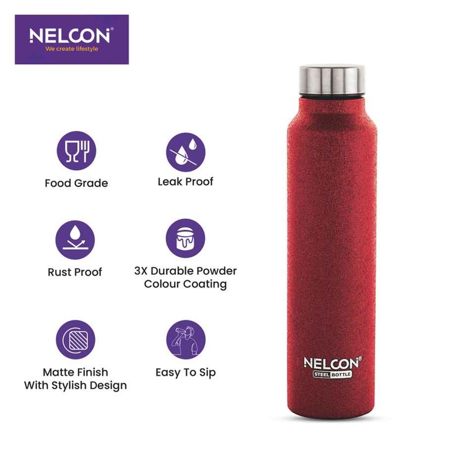 Nelcon Dew Crocz SS Bottle | Office | School-Travel-Gym-Car | 1 L | Red