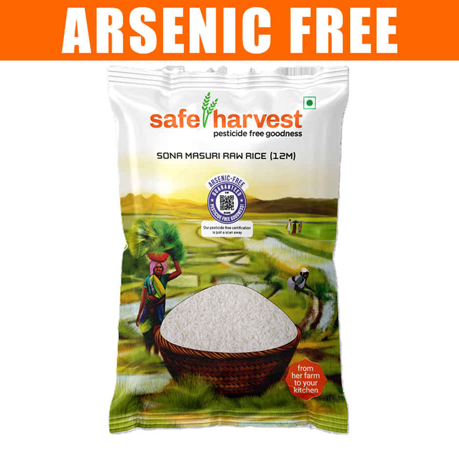 Sid'S Farm Cow Ghee (350g) & Safe Harvest Pesticide-Free Sona Masuri Rice | Gluten-Free, Unpolished, Arsenic-Free | 12 Months (5kg) Combo