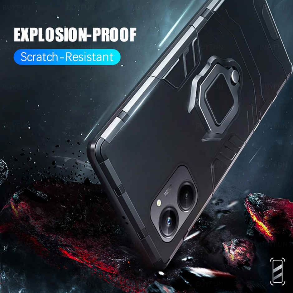 Kwine Case Realme 10 Pro 5G Back Cover - Ring Holder Stand Case