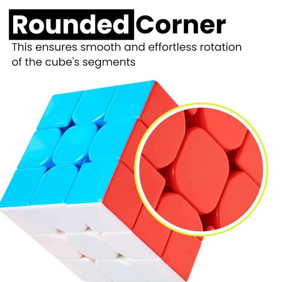 Fablue Cubes 3X3 High Speed Sticker Less Cube Puzzle Game Toy - Multicolor