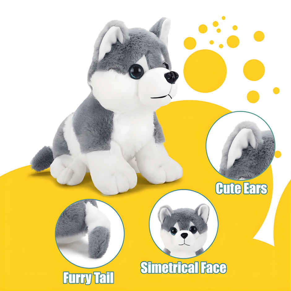 Fablue Husky Dog Plush Soft Toy For Kids - Soft Stuffed Animal Toy