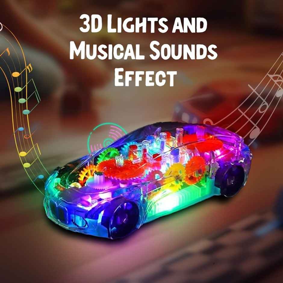 Fablue Multicolor Concept Racing Car For Kids With 3D Flashing Led Lights And Music - Car Toy