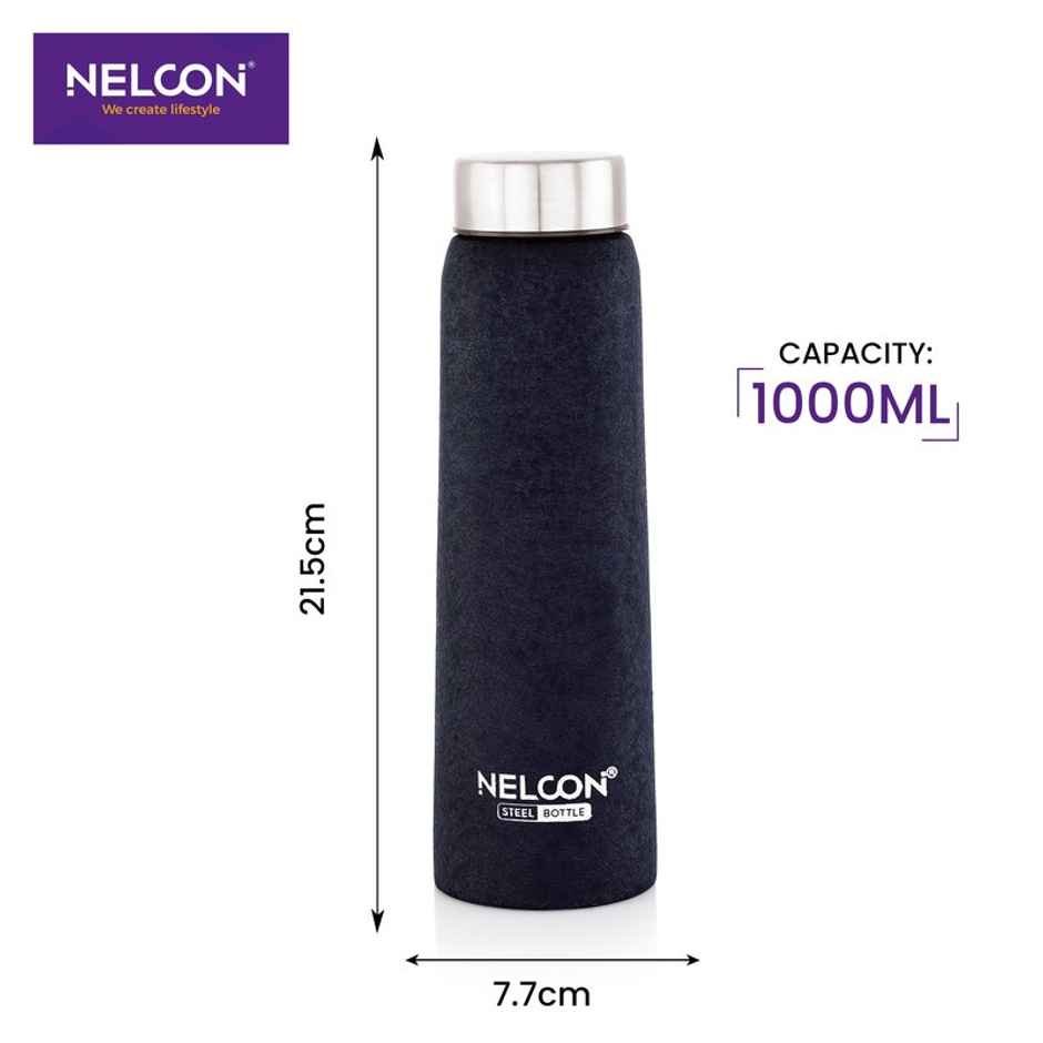 Nelcon Absolute Crocz Stainless Steel Bottle | Bpa Free | 1000 ml | Pack Of 1 | Dark Blue