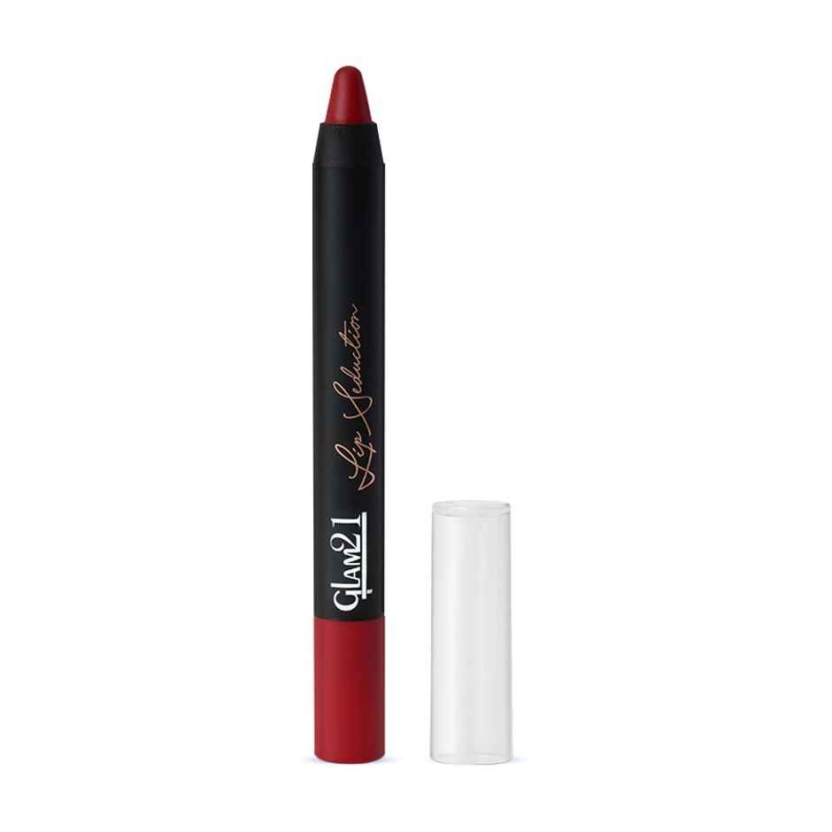 Glam21 Lip Seduction Non- Transfer Crayon Lipstick Creamy Matte Formula | Naughty Red | 03