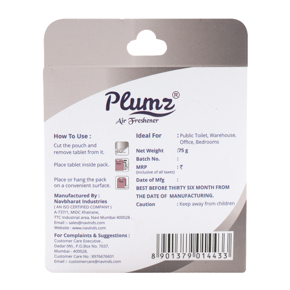Plumz Bathroom Air Freshener Blocks Wild Lavender 75 gms & Premium Round Air Freshener Lavender 100 gms Combo