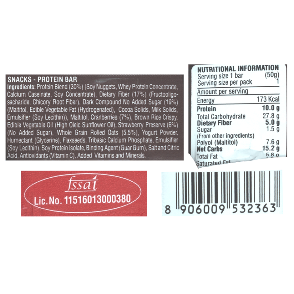 RiteBite Max Protein 10g Protein Bar Choco Berry