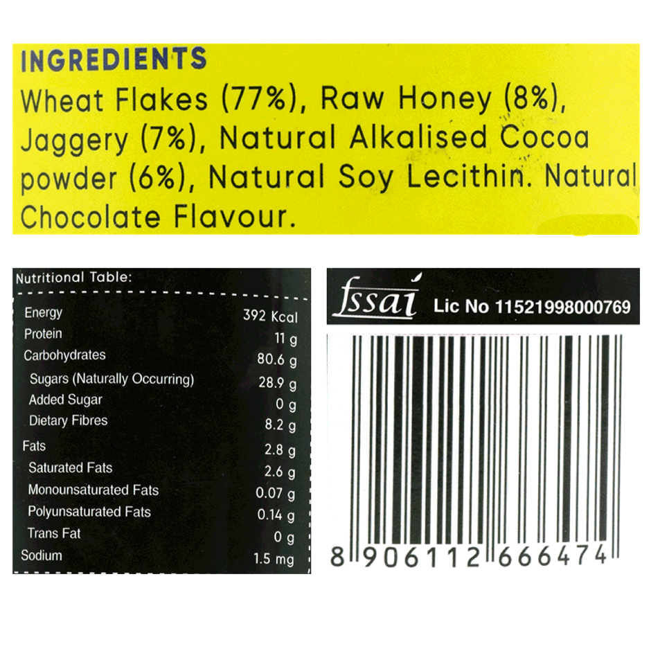 True Elements Chcocolate Wheat Flakes 