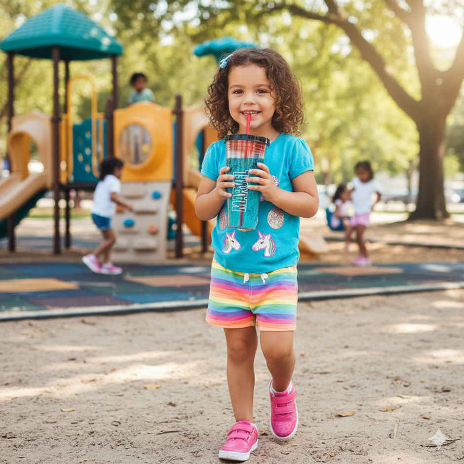 Striders Young Adult Fashion Straw Tumbler | Marvel Pattern - 685 ml