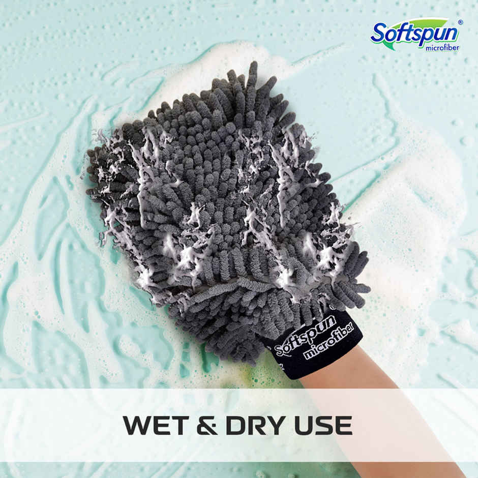 Softspun Microfiber All Purpose Glove/Mitt (1700 GSM, 1pc, Grey)