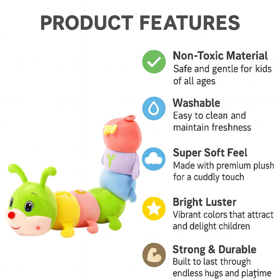 Fablue Cute Caterpillar Soft Toy For Kids - Hugging Pillow Cute Plush Soft Toy