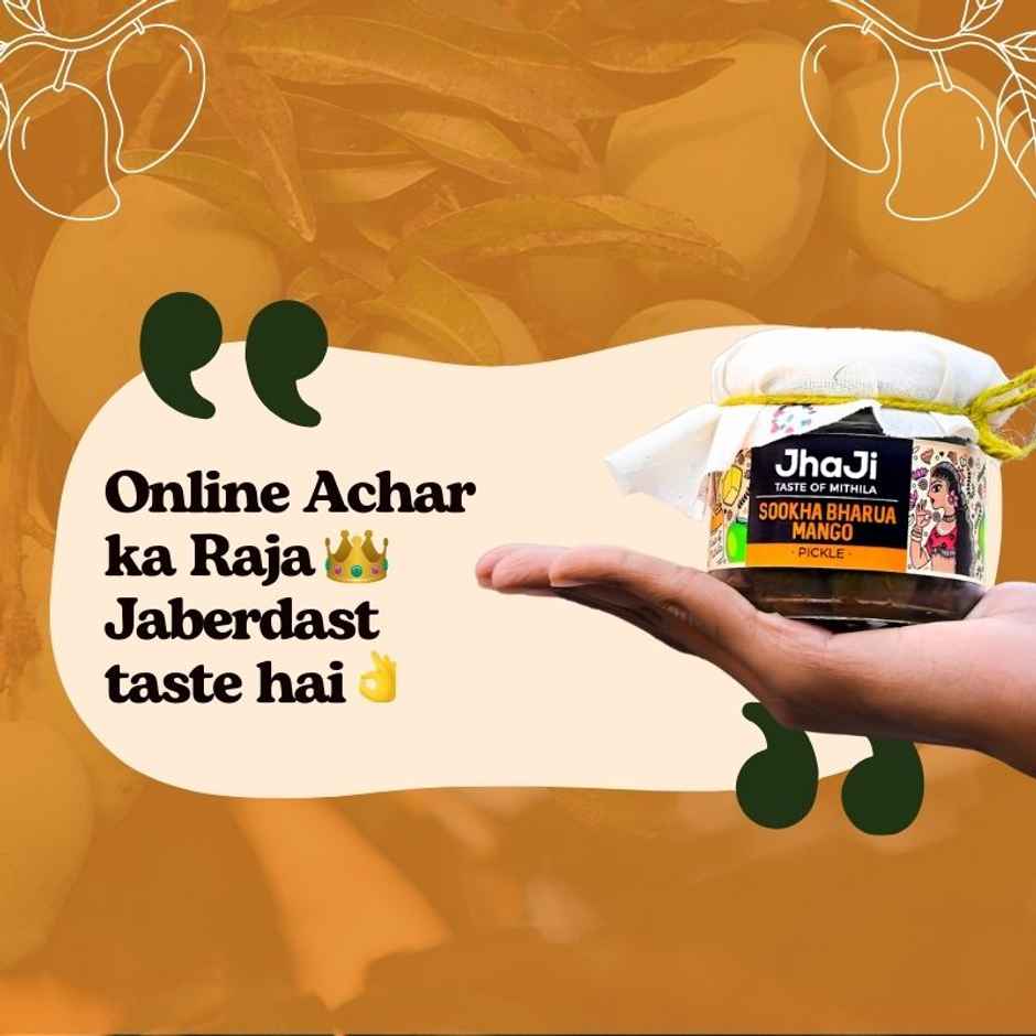Jhaji Taste of Mithila Aam ka Sookha Bharua Achar Dry Stuffed Mango Pickle