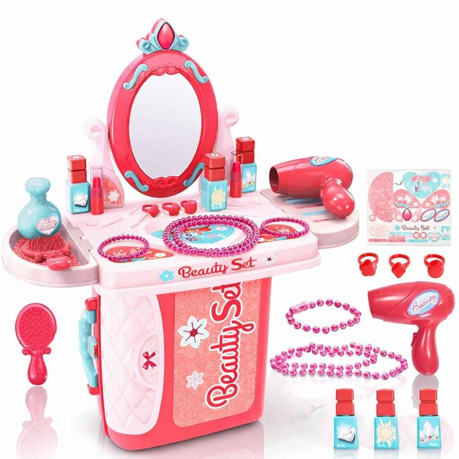 Fablue Portable Beauty Makeup Set for Kids | Convertible Suitcase Fashion Set With Accessories