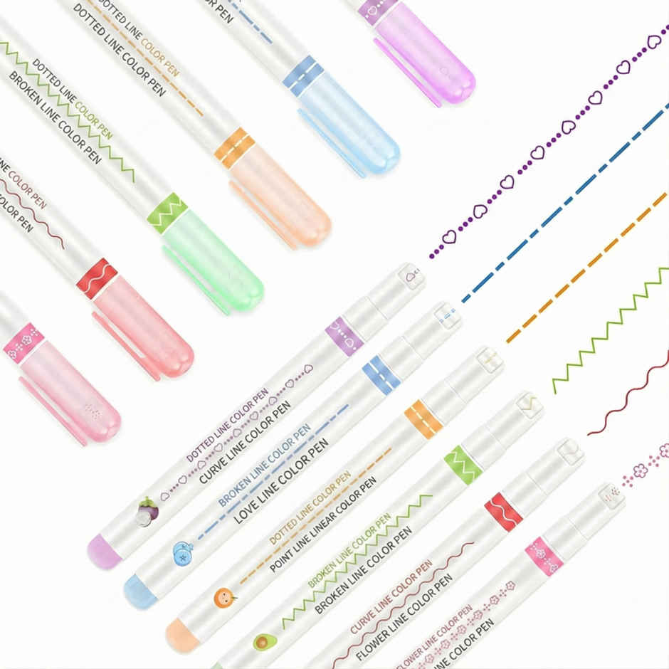 Fablue Curve Highlighter Pens Set | Pastel Dual Markers