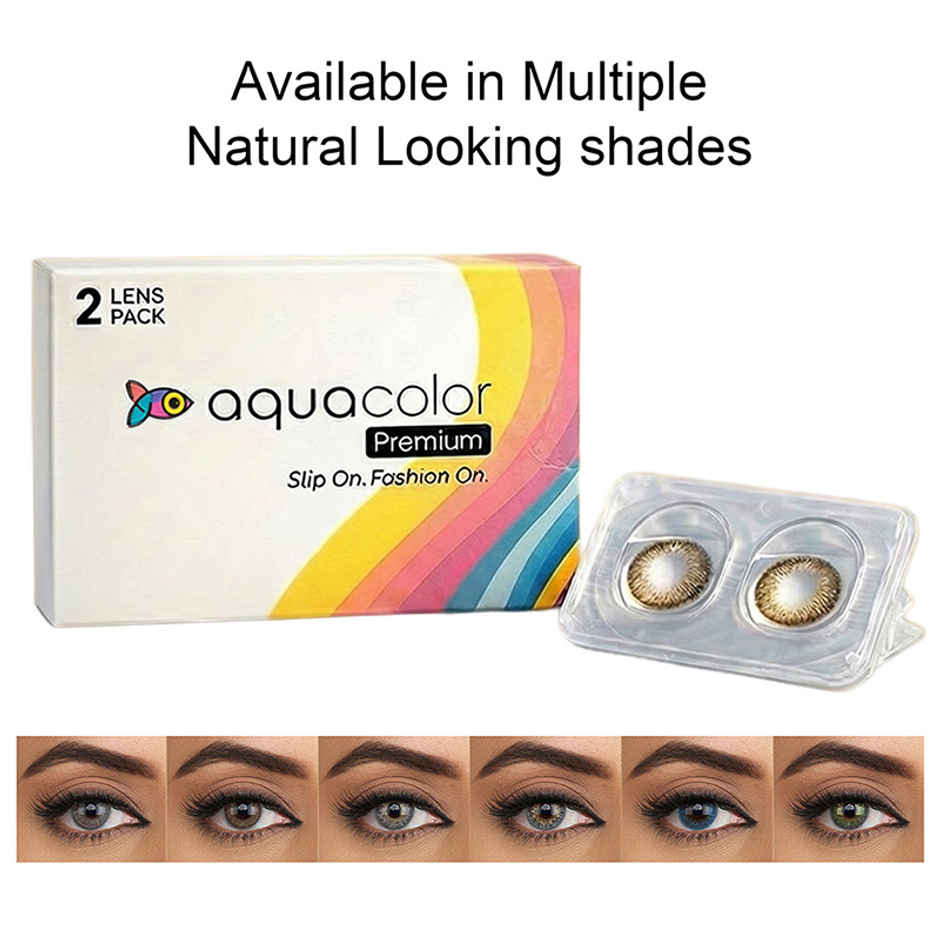 Aquacolor Premium Contact with Zero Power Monthly Disposable Lens Mystery Hazel