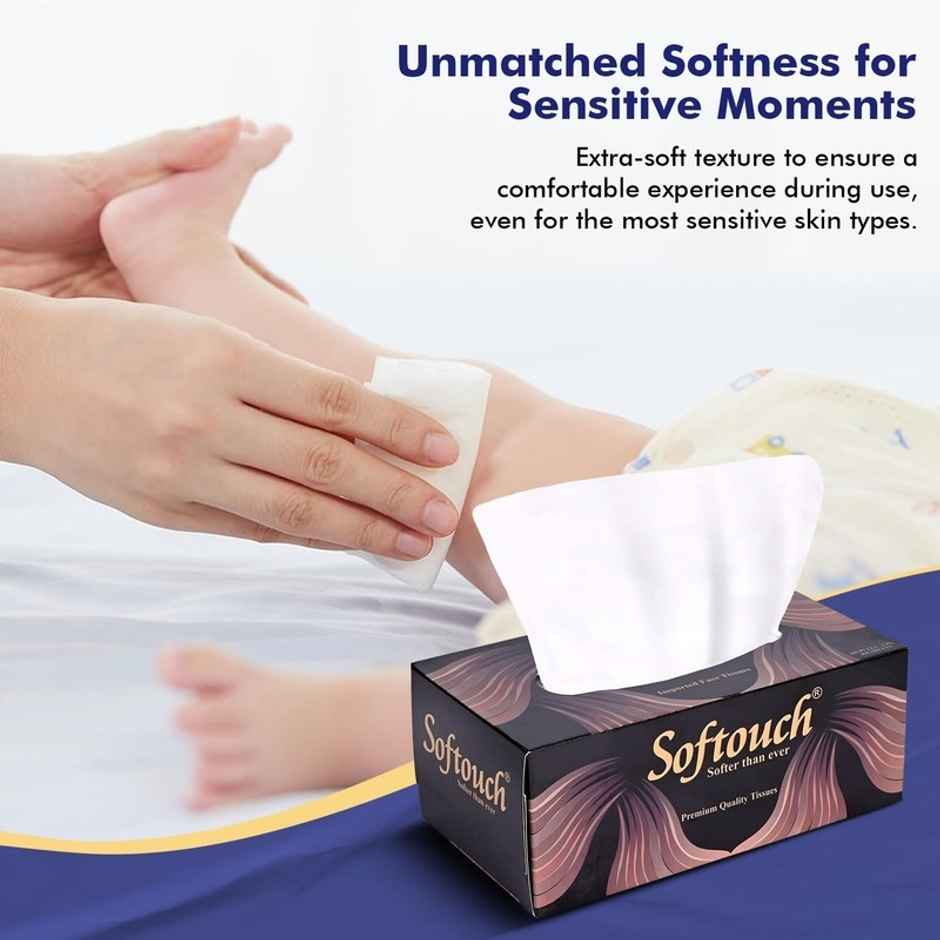 Softouch 2 Ply Car Tissue Box 200 Pulls 400 Sheets