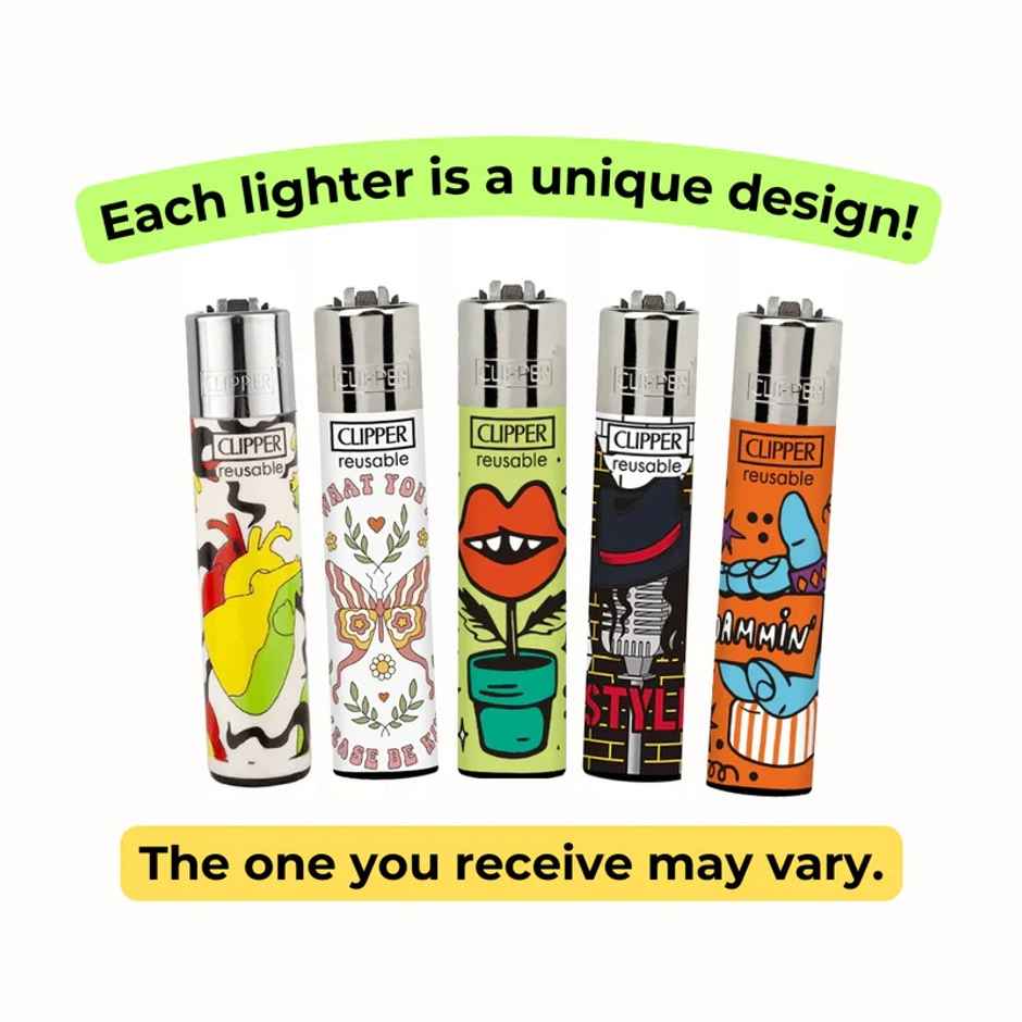 Clipper Lighters CP-11 | Refillable & Reflintable | Premium Quality | Assorted