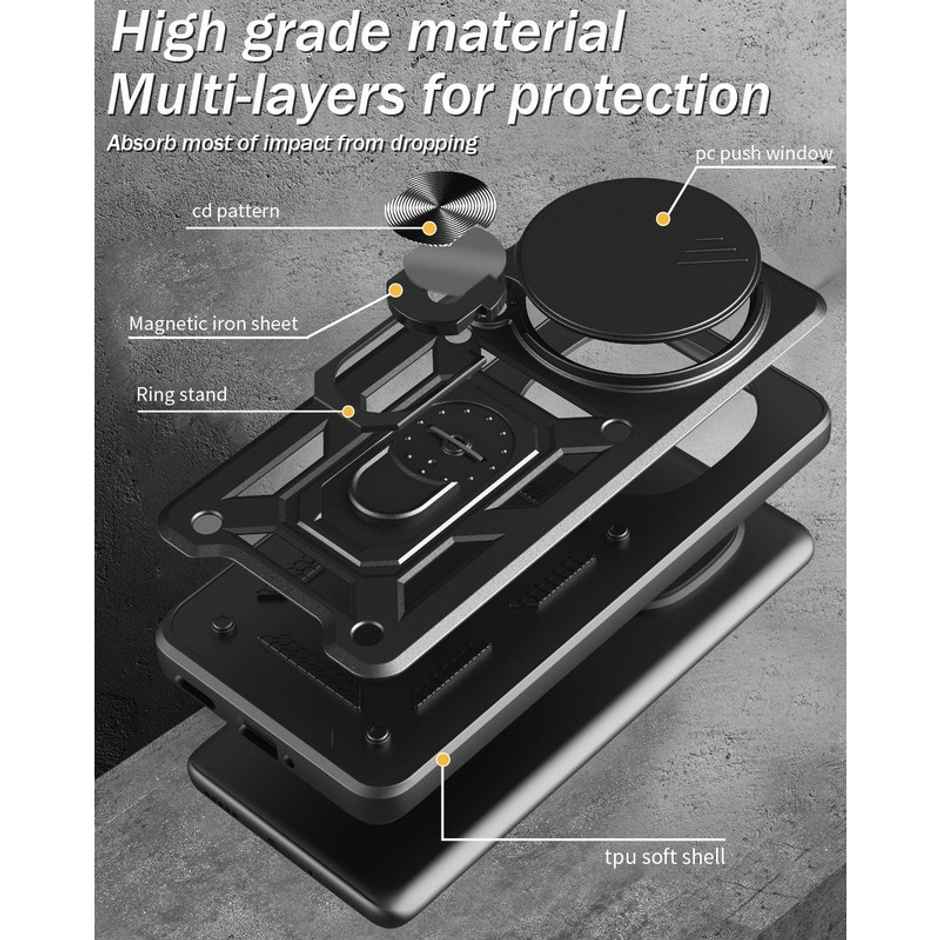 Kwine Case Vivo V40E 5G / Iqoo Z9S 5G Back Cover - Armor Case - Black