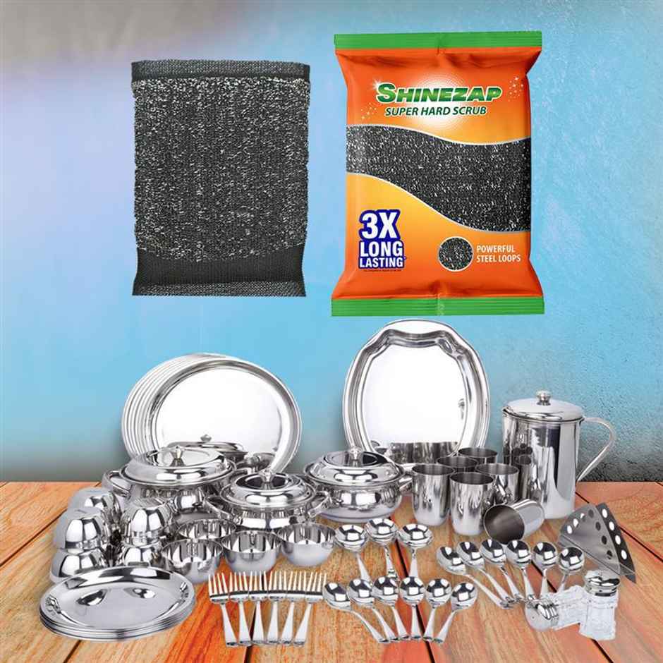 Shinezap Super Hard Scrub pad for Tough Kitchen Stains| Replacement to Steel Scrubber with Fragnance