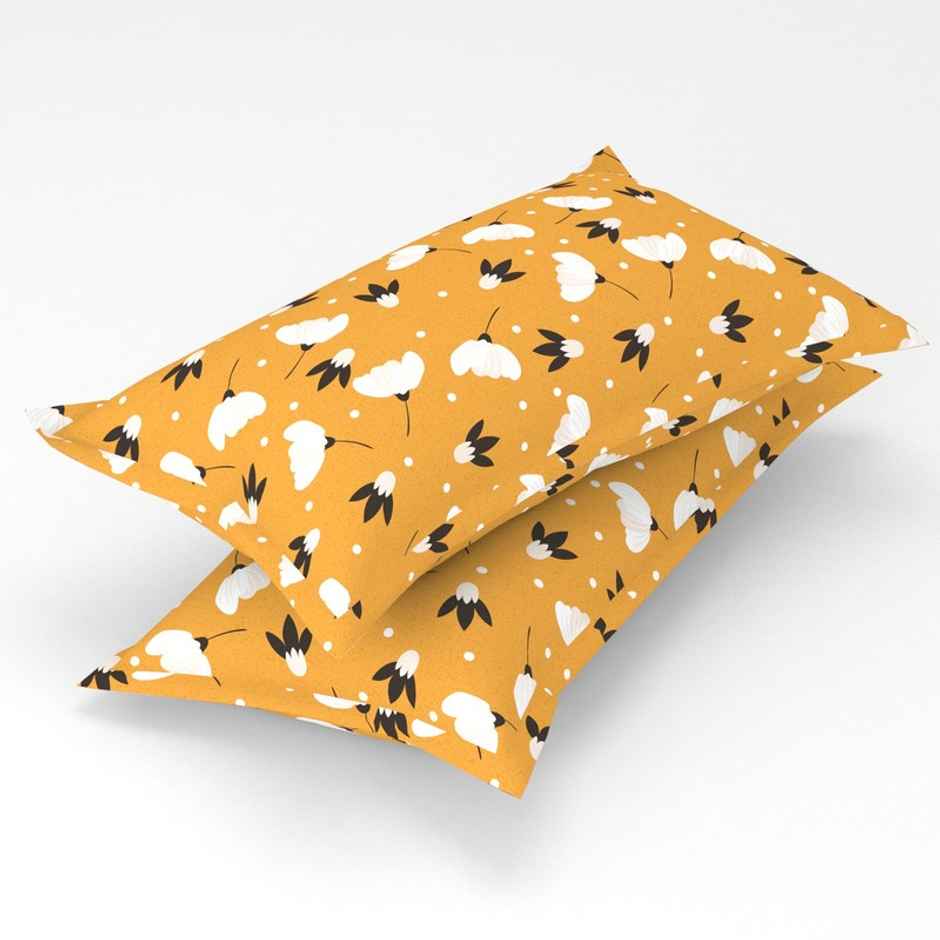 Florida Eclairs Elastic Fitted Bedsheet for Double Bed with Pillow Cover | Cream