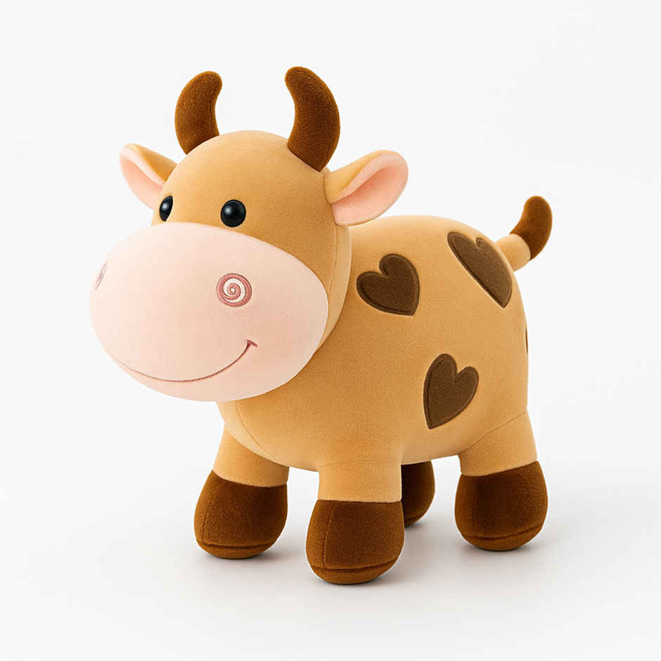 Fablue Cute Baby Cow Stuffed Toy For Kids - Soft Stuffed Animal Toy | Brown