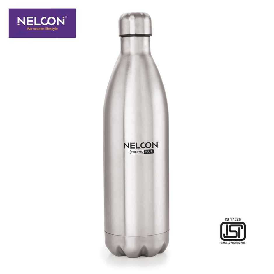 Nelcon Cola Thermoplus Vacuum Flask Water Bottle | 1 L | 24 hrs Hot & Cold | ISI Certified