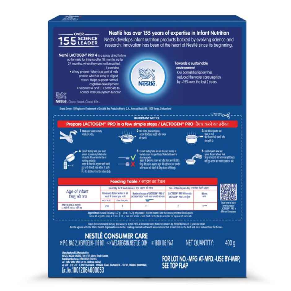 Nestle Lactogen Pro 4 Powder | Follow-Up Formula With Iron  After 18 Months Up To 24 Months