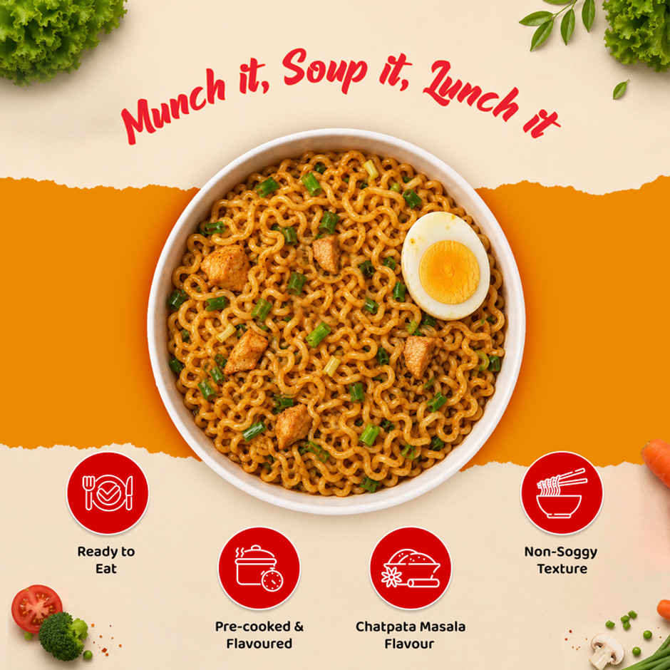 Wai Wai Ready to Eat Noodles, Chicken Masala Pack | 6 in 1