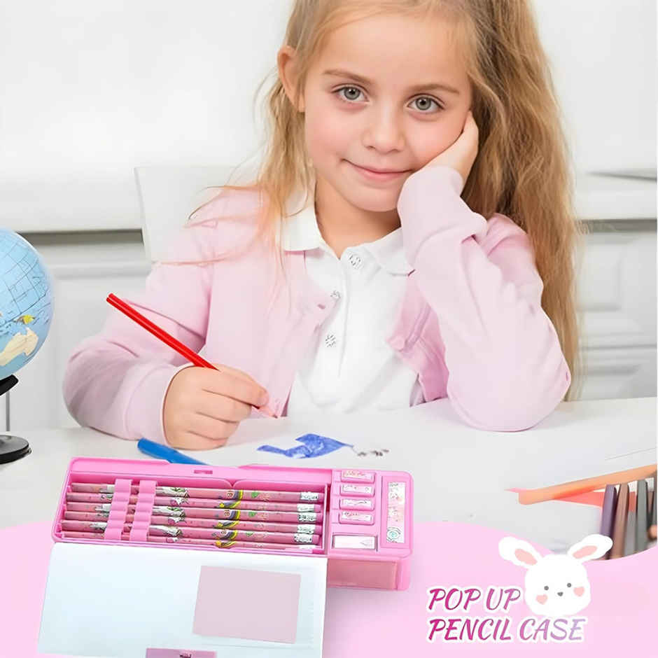 Fablue Sweet Yummy Pencil Box with Magnetic & Password Lock | Pink