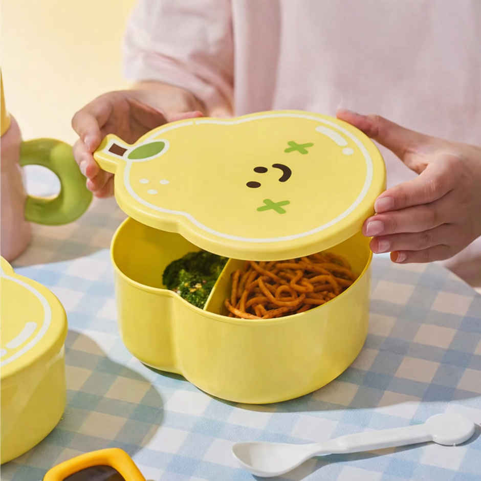 DesignLand Pear Shaped Kids Lunch Box | Light Yellow