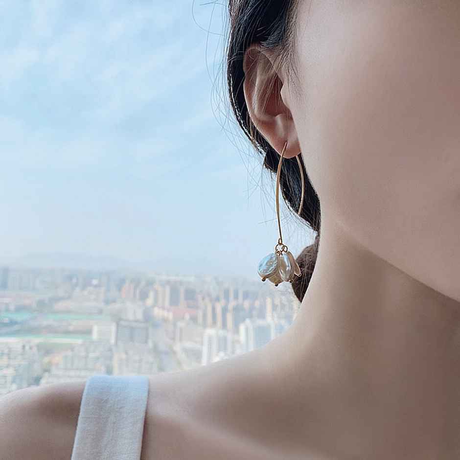 Just Lil Things Multiple White - Pearls Earrings | Jlt11104