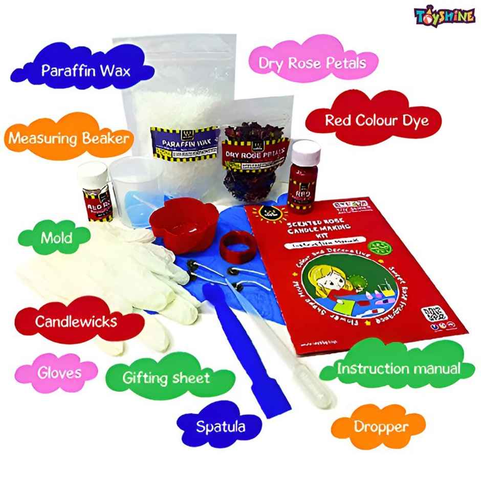 Toyshine Diy Scented Rose Candle Making Educational & Learning Toy Kit For Boys And Girls | 8+ Years