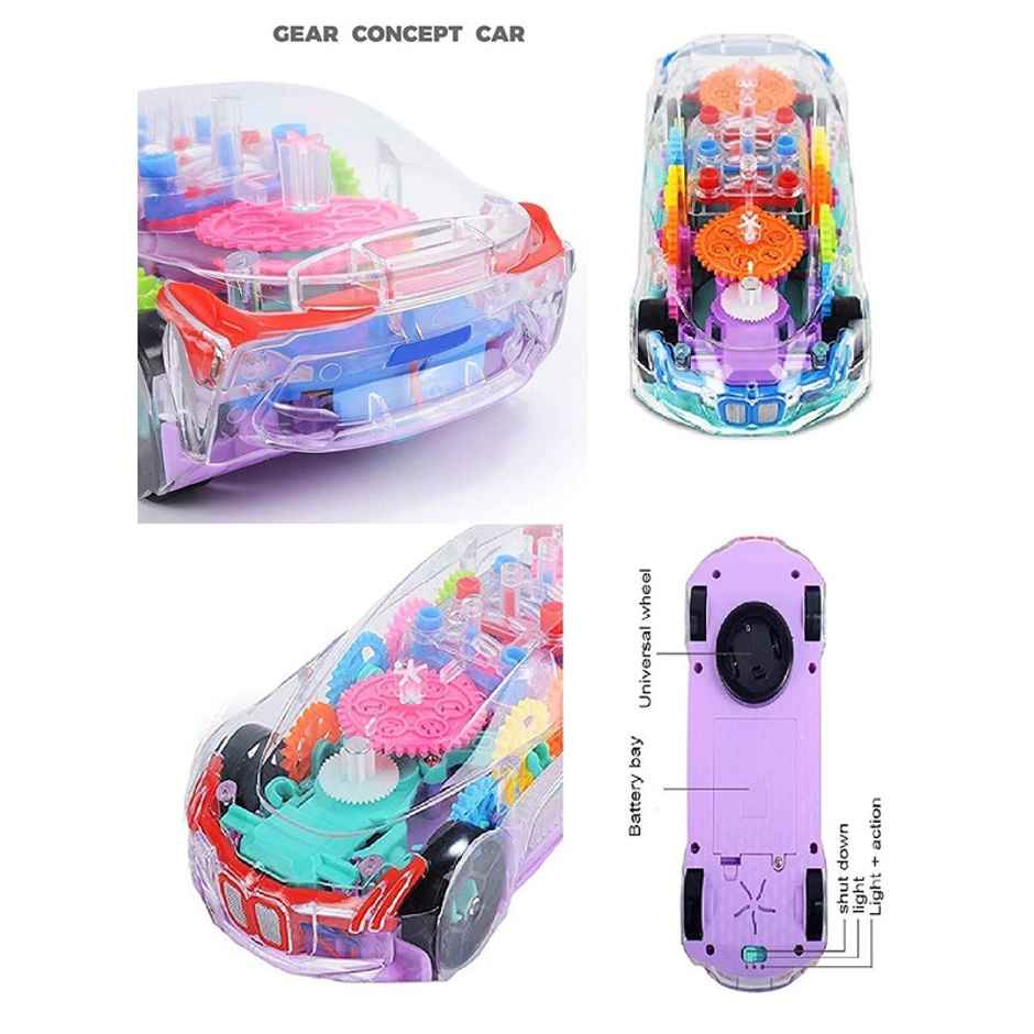 Fablue Multicolor Concept Racing Car For Kids With 3D Flashing Led Lights And Music - Car Toy