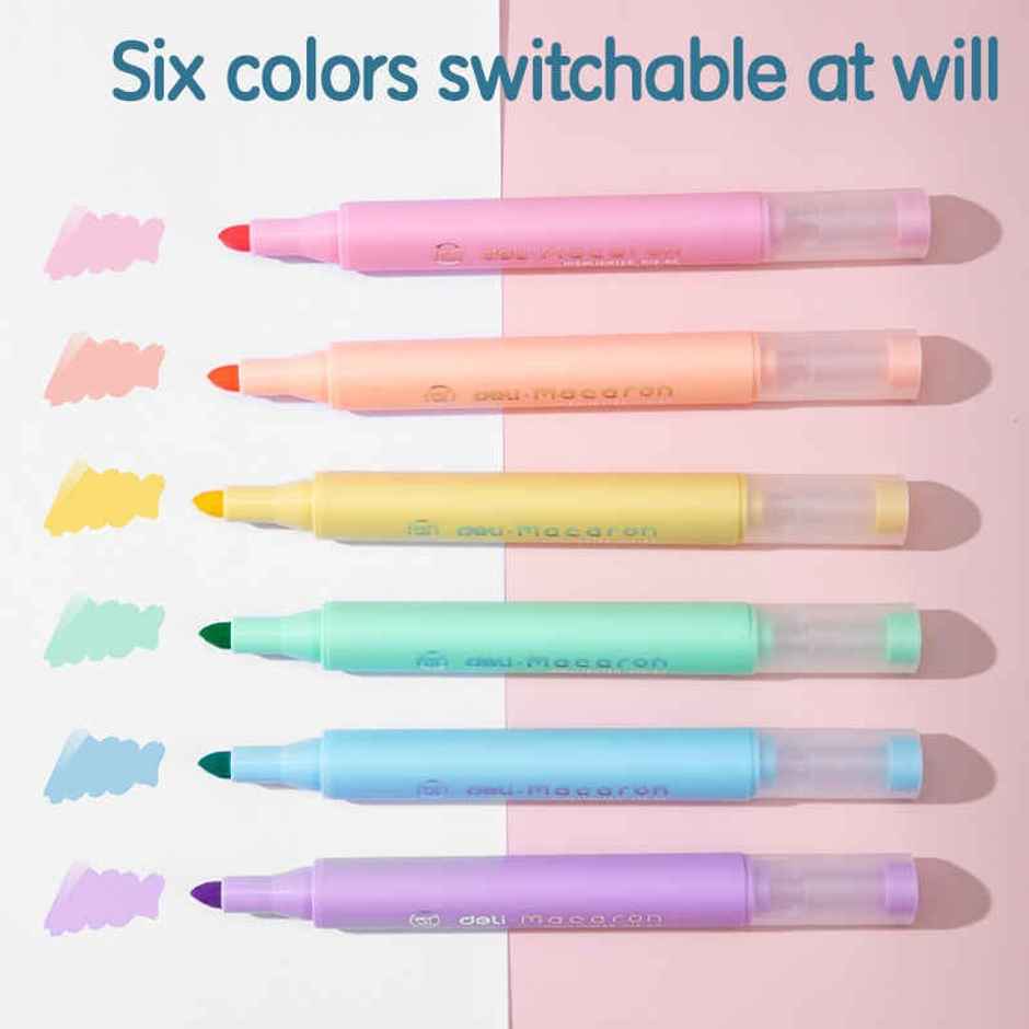 Deli Highlighter, Marker Pen, 6 Assorted Highlighters